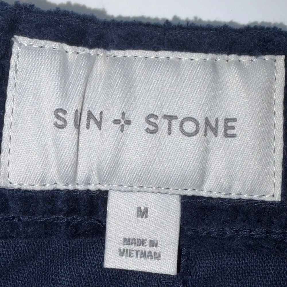 Sun + Stone Mens Navy Blue Corduroy Jogger Pants Cotton Cargo Pocket Size M NWT